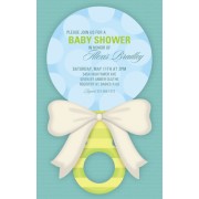 Baby Shower Invitations, Sweet Rattle Blue, Paper So Pretty